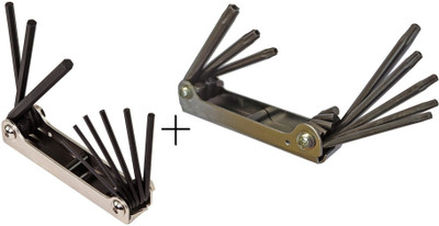 DUMDAAR new 8pc Torx allen key and 8pc Hex allen key set (Pack of 2) Folding Allen Key Set