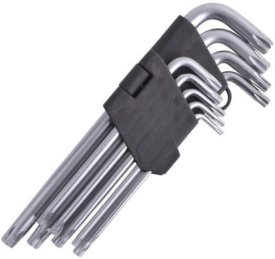 Tools Centre 9-Pieces Torx/Star Allen Key Set with Hole (T10 - T50) Allen Key Set