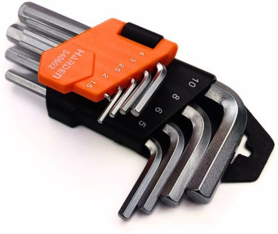 Yellow Tommy 9 PCS Hex Key Set | Hardened Steel | DIY Tool Kit Allen Key Set
