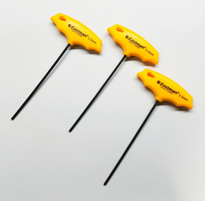 4MECH 2.5mm x 3 Chrome Vanadium Steel, Hardened Material T Type Hex Allen Key Allen Key Set(Pack of 3)