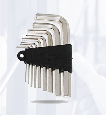 Hillgrove HGCM480M3 Hex Allen Key Spanner Wrench L Shape Tool for Bike/Bicycle/Guitar Allen Key Set(Pack of 9)