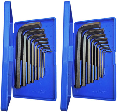 DUMDAAR Heavy duty 2set of 9pc Hex Allen key set Packet size Allen Key Set