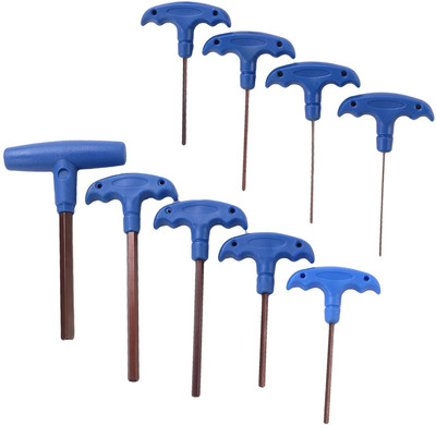 CHESTON Steel Handle 9 pcs Allen Key Set Tool Kit of 9 sizes (1-10mm) Allen Key Set