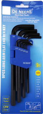 De Neers 9 Pcs Hex Allen Key Set Extra Long Arm Allen Key Set(Pack of 1)