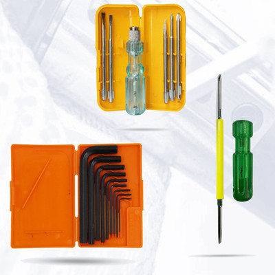 Hillgrove HGCM326M1 9Pcs Hex Allen Key Kit with 5in1/Phillip Screwdriver Wrench Spanner Allen Key Set(Pack of 3)
