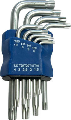 ADAWAT 9pcs T10-T50 Torx Hex Wrench Screwdriver Star Key L Wrench Set Allen Key Set