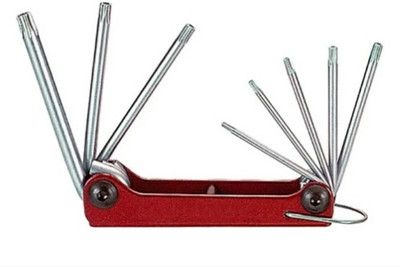 Digital Craft 8 Pcs Silver Tone Metal Torx/Star Allen Key Set Folding Allen Key Set