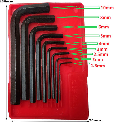 DUMDAAR new Pro 9pc Hex Allen Key Set Allen Key Wrench with Box Allen Key Set
