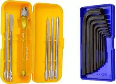 One Stop Shop Combo Best Quality|| Allen Key Set L-Shape ( 9 Pcs)|| Screwdriver Kit ( 6 Pcs) Allen Key Set