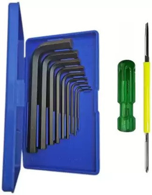 Ubod 9 Pcs Allen Key Kit For Bike/Cycle/Guitar With 4 Inch Screwdriver Allen Key Set