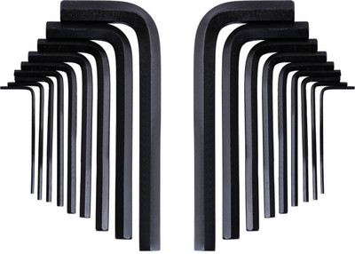 Hillgrove 18 Pieces Hex Allen Key Wrench L Shape Repair Tool Set Allen Key Set