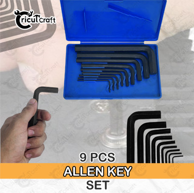 CricutCraft 9pcs Spanner Wrench L Shape Repair Tool Set for Bike/Bicycle/Cycle/Guitar AK_1J Allen Key Set