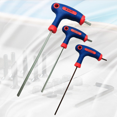 4MECH 2mm + 3mm + 4mm Two Way T-Type Chrome Vanadium Hardened Steel (Pack of 3) Allen Key Set