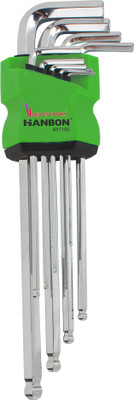 MALFAH ENTERPRISES HANBON 651102 MIRROR BALL POINT S2 HEX KEY EXTRA LONG Allen Key Set