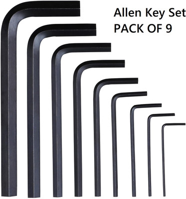 REIOENT HIGH QUALITY 9pc Hex Pocket size` Allen Key Set