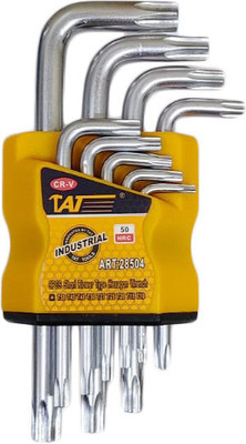 Inditrust ART:28504 9Pcs L Type Allen Key Set – Dual-End Hex & Torx Star Wrench Allen Key Set
