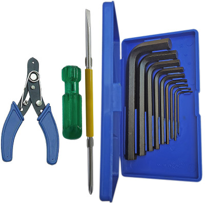 DUMDAAR new 9pc Hex Allen key set Wire cutter and 2in1 Screwdriver (Pack of 3) Allen Key Set