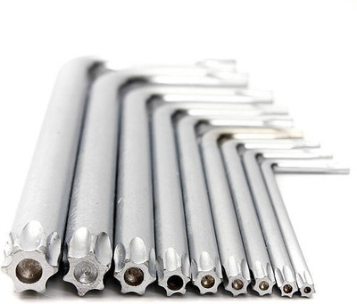 Inditrust new Torx 9 Piece Allenkey Set Chrome-Vanadium-Steel Allen Key Set