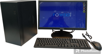 powerx Assembled PC Intel Core i7 2000 Core i7 (16 GB DDR4/1 TB/128 GB SSD/Windows 11 Home/20 Inch Screen/v200 Assembled PC) with MS Office(Black, 35 cm x 40 cm x 30 cm, 6 kg)