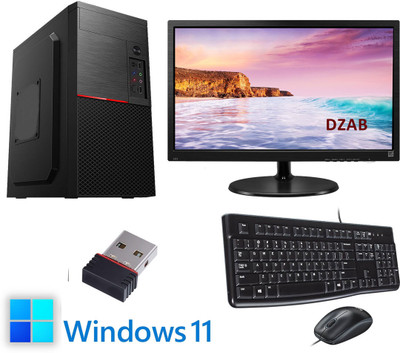 DZAB Intel Core i3 (8 GB DDR3/500 GB/128 GB SSD/Windows 11 Home/1 GB/19 Inch Screen/AIC-D-i32100-8-500-128-19Inch-Window 11)(Black)