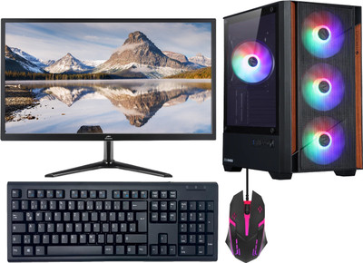 TAJ PC GAMING Core i5 (4th Gen) (8 GB DDR3/128 GB SSD/Windows 11 Home/1 GB NO/19 Inch Screen/TAJ-Ember) with MS Office(Black)