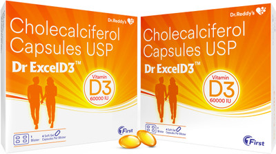 Dr ExcelD Cholecalciferol D3 Capsules(2 x 1 Strips)