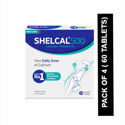 SHELCAL Calcium + Vitamin D3 For Strong Bones | India's No.1 Doctor's prescribed Tablets(4 x 15 Units)