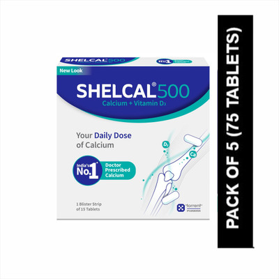 SHELCAL Calcium + Vitamin D3 For Strong Bones | India's No.1 Doctor's prescribed Tablets(5 x 15 Units)