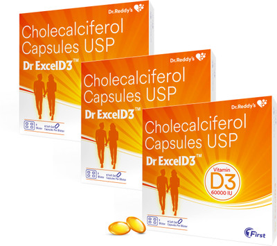Dr ExcelD Cholecalciferol D3 Capsules(3 x 1 Strips)