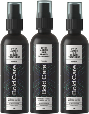 Bold Care Minoxidil 5% Topical Solution for Men For Healthy Hair Regrowth|Hairfall Control Liquid(3 x 60 ml)