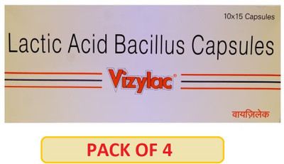 Vizylac Prebiotic & Probiotic For Better Gut Health and Digestive Support Capsules(4 x 15 Units)