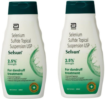 Selsun Suspension Anti Dandruff Shampoo Liquid(2 x 120 ml)