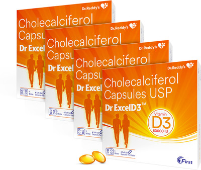 Dr ExcelD Cholecalciferol D3 Capsules(4 x 1 Strips)