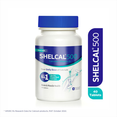 SHELCAL Calcium + Vitamin D3 For Strong Bones | India's No.1 Doctor's prescribed Tablets(40 Units)