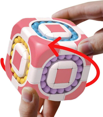 FUNABLO Magic Cube 3x3 Rotating 2 in 1 Magic Bean Cube Children's Educational Puzzle(1 Pieces)