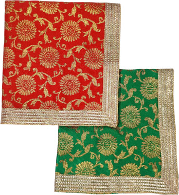 Navti Creations Puja Aasan Altar Cloth(Pack of 2)