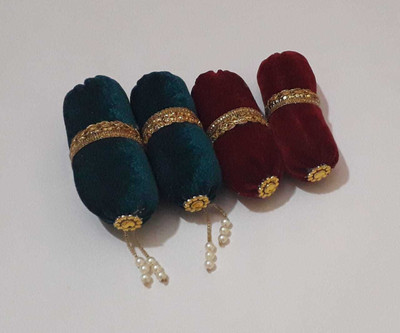 KRISHNA HANDICRAFTS 2 PAIR GADDI Altar Cloth(Pack of 2)