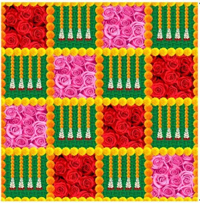 WINNSUN Decorative Backdrop cloth for Pooja, wedding, Pooja and functions. (8*5)ft Altar Cloth