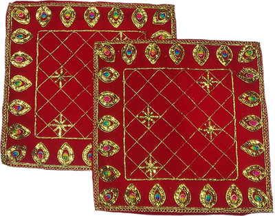 Swati enterprises Reliable velvet Pooja Aasan Altar Cloth(Pack of 2)