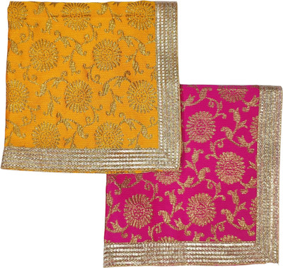 Navti Creations Puja Aasan Altar Cloth(Pack of 2)