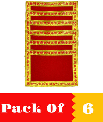 lookart ( Size: 9x13 Inch )Emboss Velvet Pooja Aasan Cloth / Floral Design Chowki Aasan Altar Cloth(Pack of 6)