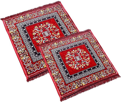 DEV TRADERS Pooja Aasan Floor Mat for Prayer & Meditation Sitting Multipurpose Mat Altar Cloth(Pack of 2)