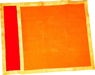 POOJA GHAR Velvet Pooja Aasan (32 inches * 32 inches) - Set of 2 Altar Cloth(Pack of 2)