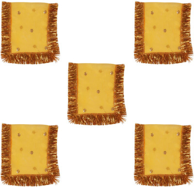 Dulhan Enterprises Mata rani ki chunri Set of 5 Medium color Small Net Chunni for Pooja by DULHAN Altar Cloth(Pack of 5)