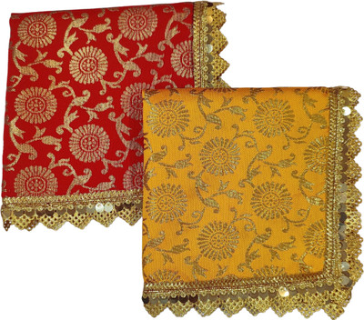 Navti Creations Puja Aasan Altar Cloth(Pack of 2)