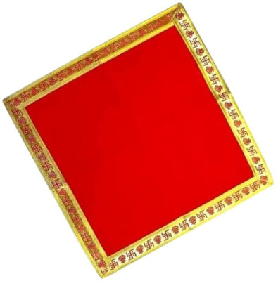 RMCG Traders Velvet Pooja Aasan Cloth for God Idol/Chowki Aasan Kapda for Home Mandir Altar Cloth(Pack of 2)