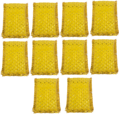 Dulhan Enterprises Navratra Special Medium Yellow Mata rani chunri 12x30 inches Golden Net Chunni Altar Cloth(Pack of 10)