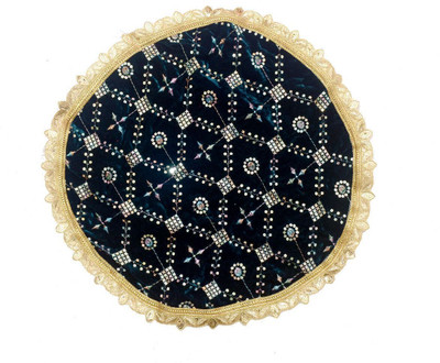 Dulhan Enterprises Pack of 1 Pooja Thali cover,Dark BlueThaalposh 20 inch by Dulhan Altar Cloth