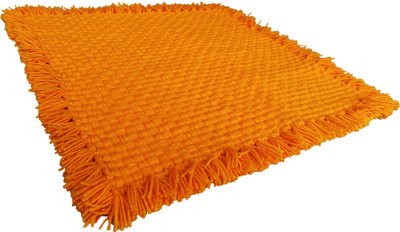 CRM TRADERS Woolen Puja Aasan Mat for Prayers - Handmade Decorative Pooja Mat- (Yellow) Altar Cloth