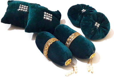 KRISHNA HANDICRAFTS 3 PAIR CUSHION LADDU GOPAL Altar Cloth(Pack of 3)